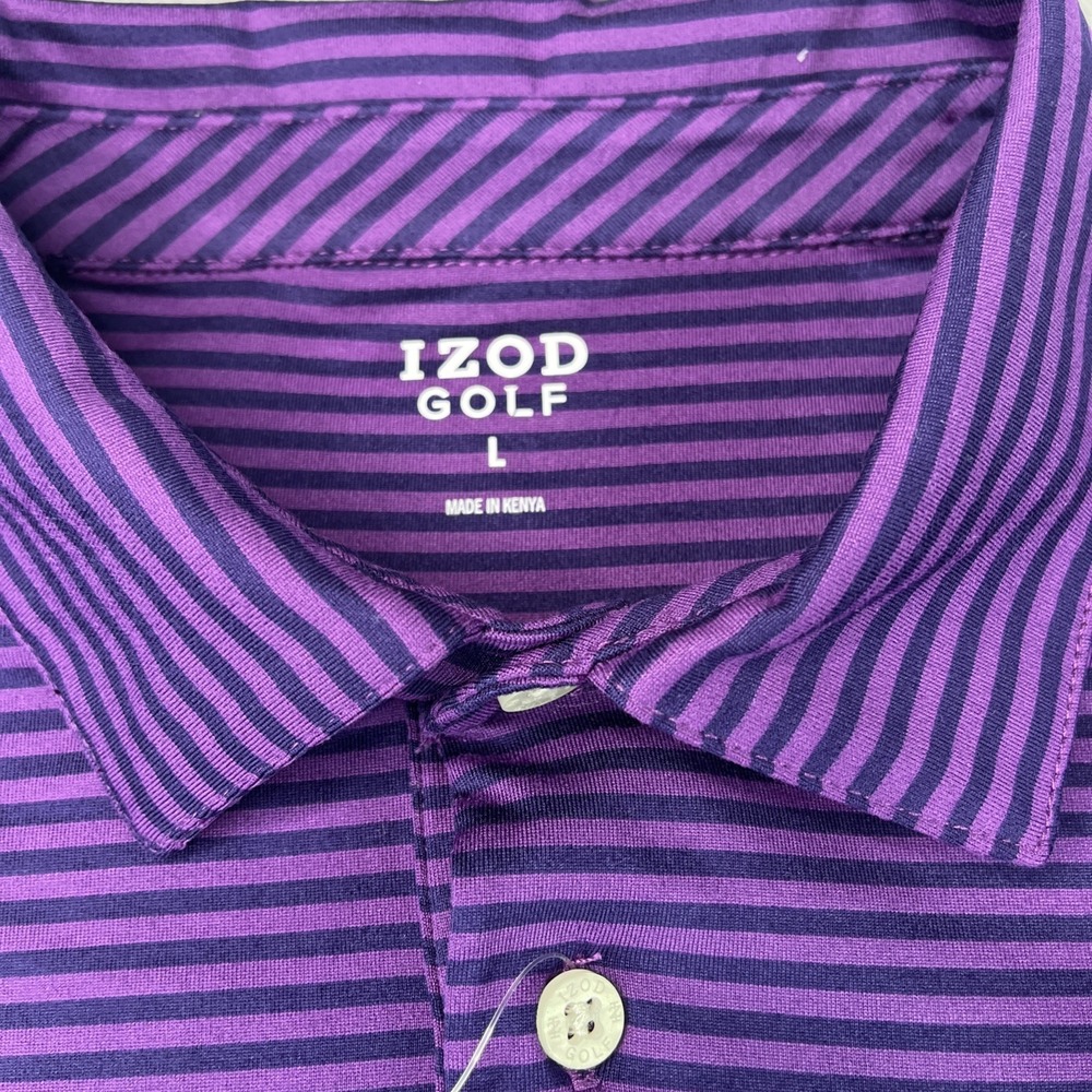NWT Izod Swingflex Elite Golf Polo Shirt Imperial Purple Men's Size Large UPF-50 - Picture 7 of 15